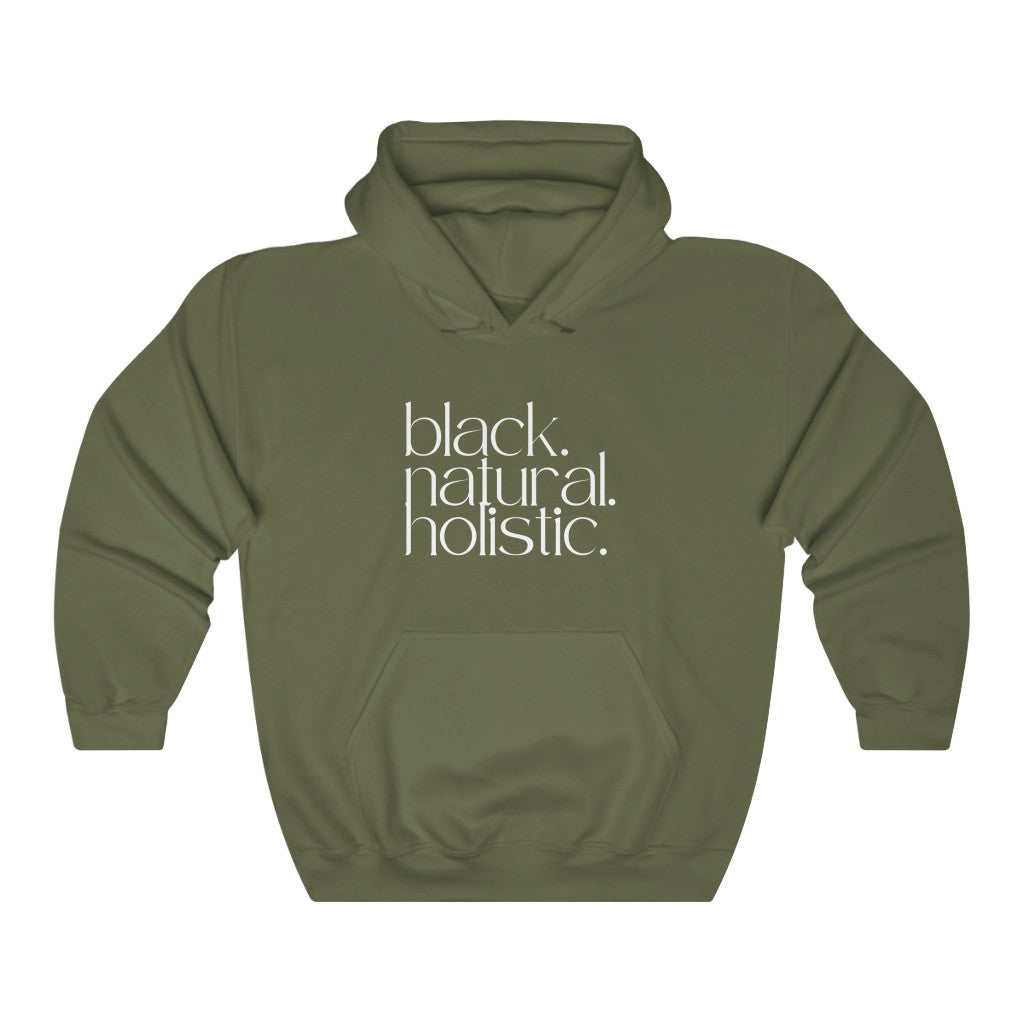 black. natural. holistic. Hoodie